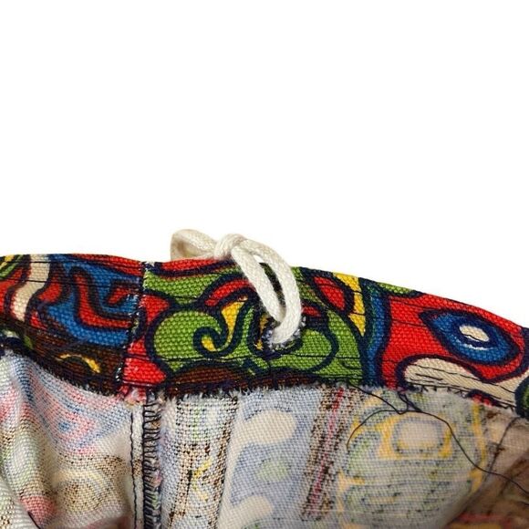 Robert Bruce Grubb All Over Hippie Print Flare Leg Pants Vintage Size 32 Measure - Picture 7 of 11